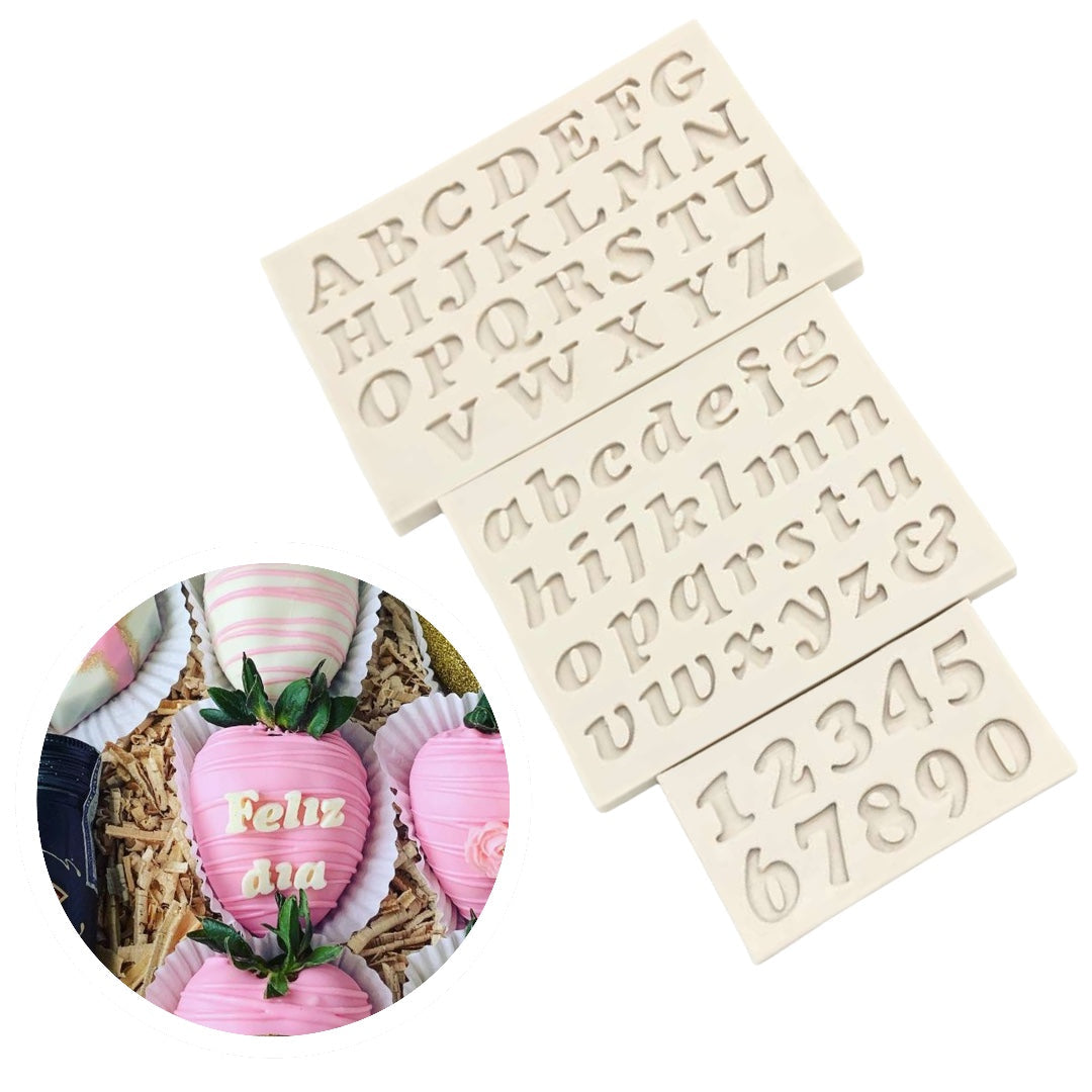 Molde Silicona Set de Alfabeto Cupcake