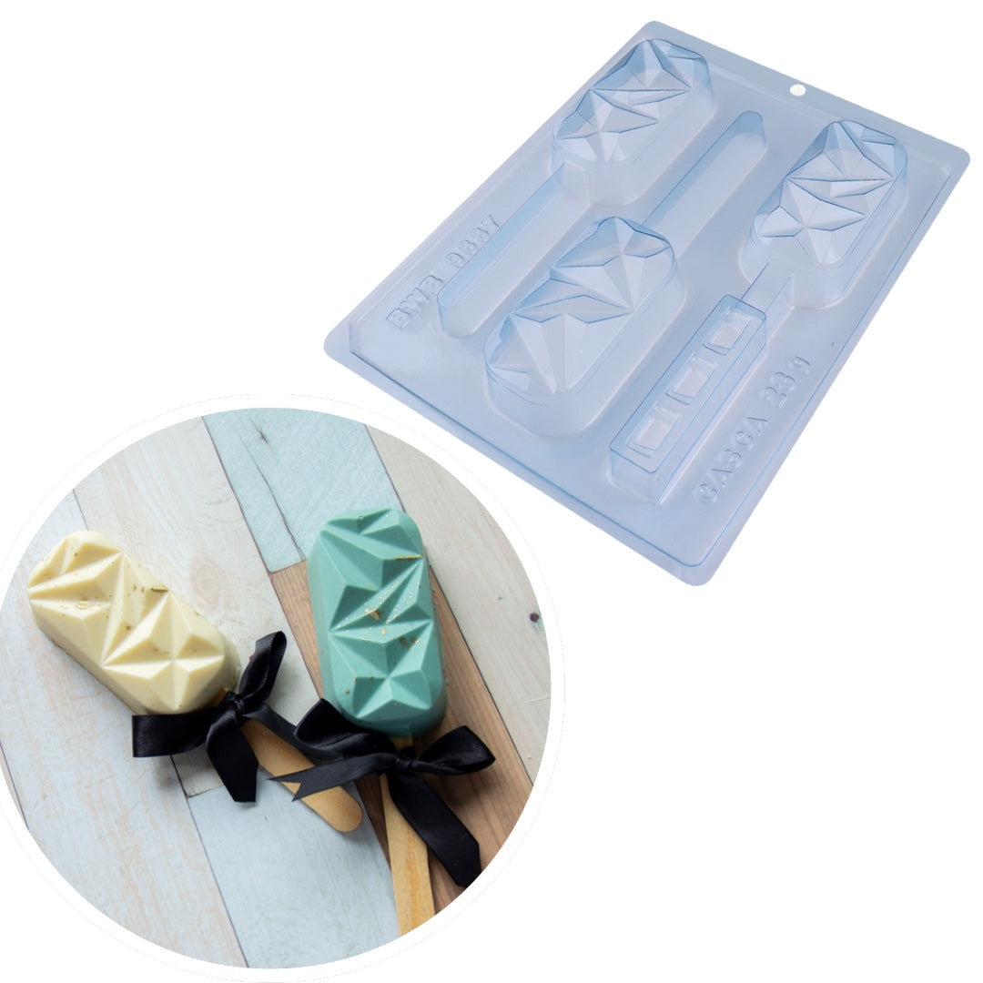 Molde Para Chocolate BWB Paleta Diamantada