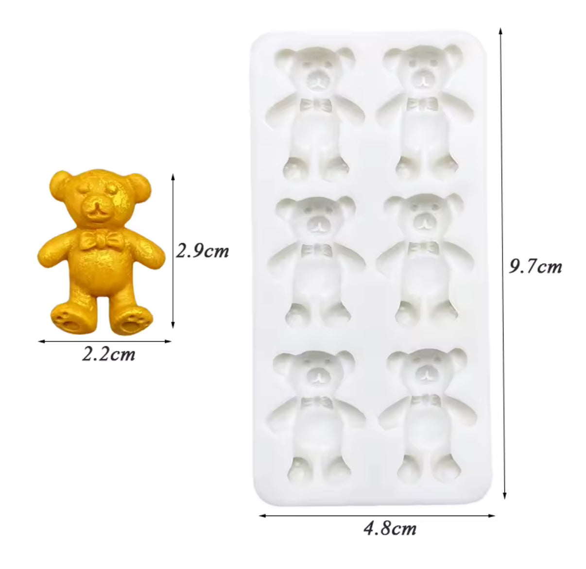 Molde Ositos Mini Con Corbatín x 6