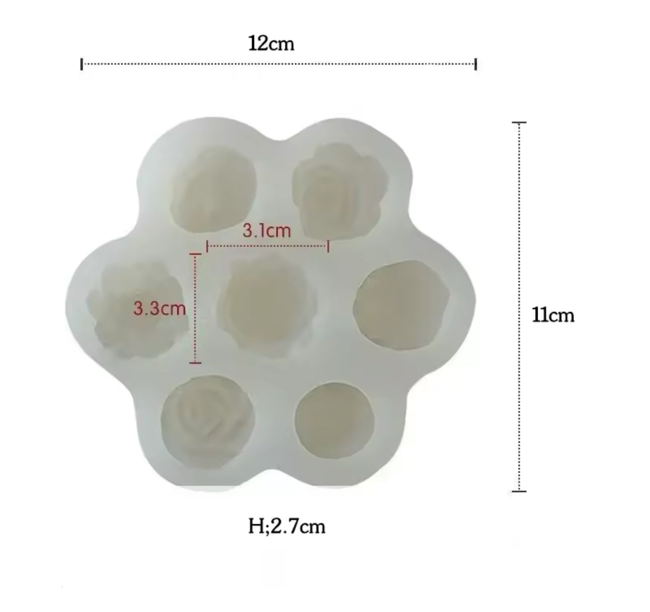 Molde En Silicona Suave Jardín De Rosas 3D