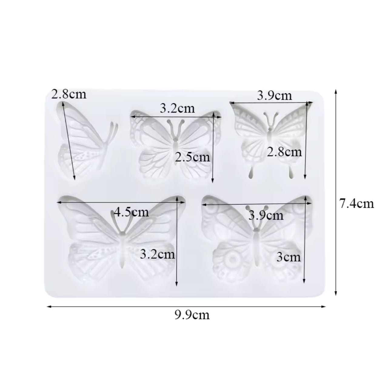 Molde Mariposas x 5
