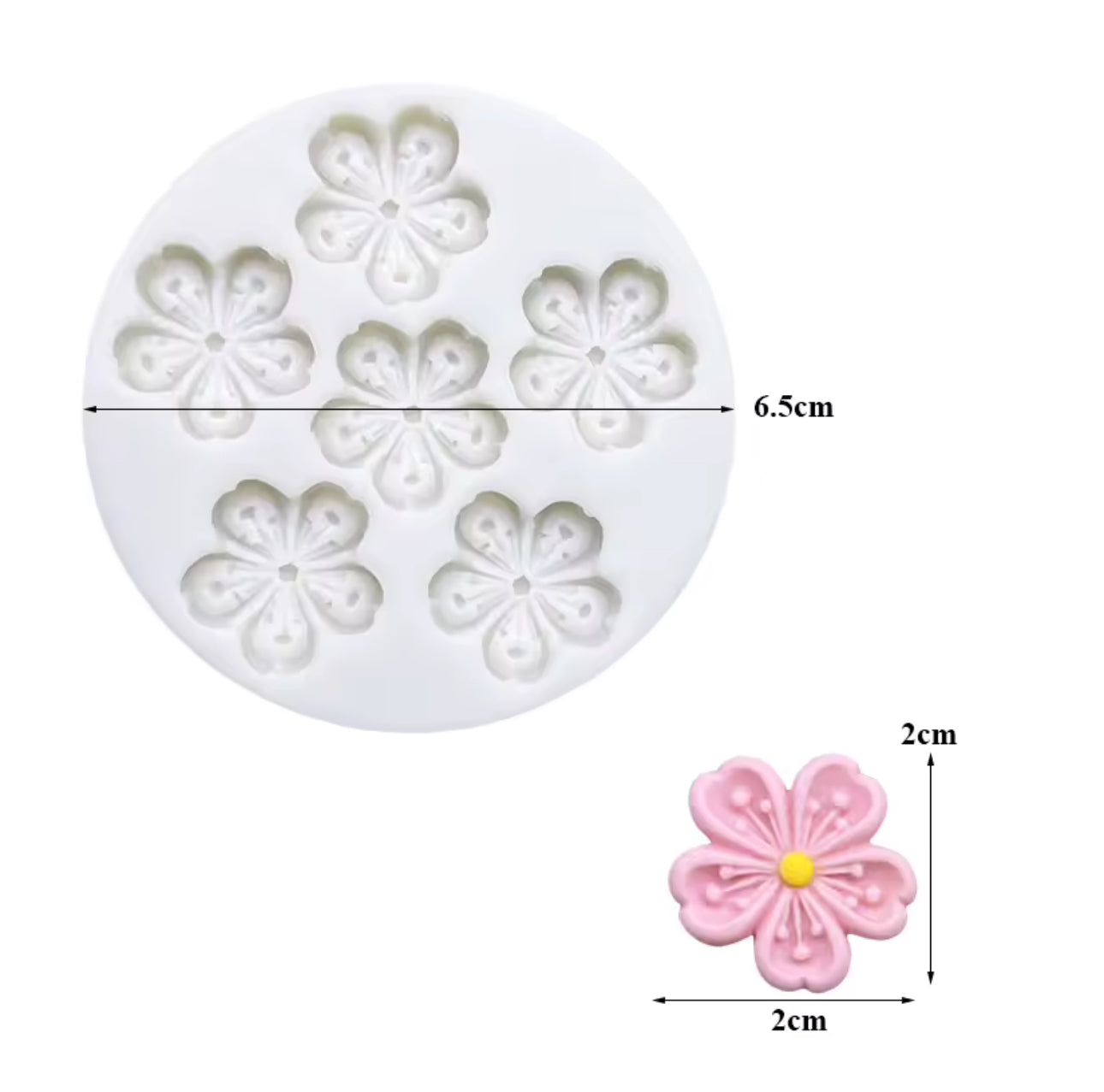 Molde Mini Flor Sakura x 6