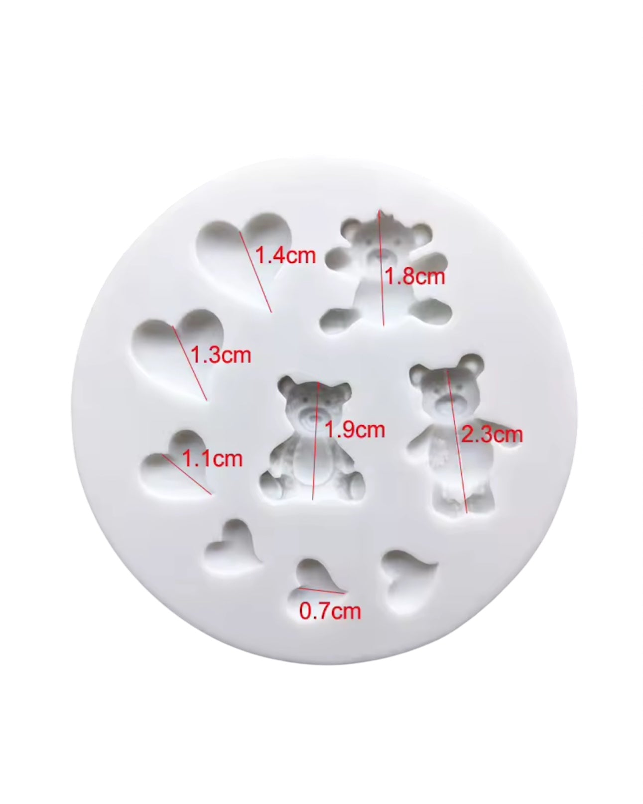 Molde Ositos y Corazones Mini