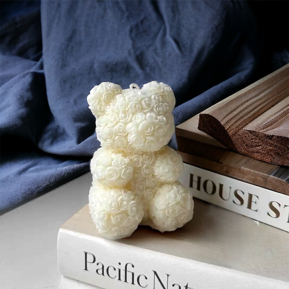 Molde Oso Con Textura De Rosas Grande