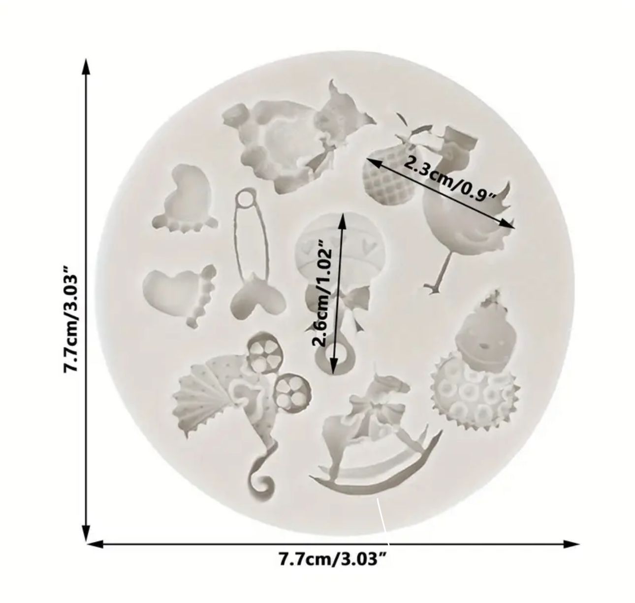 Molde Silicona Baby Shower Mini