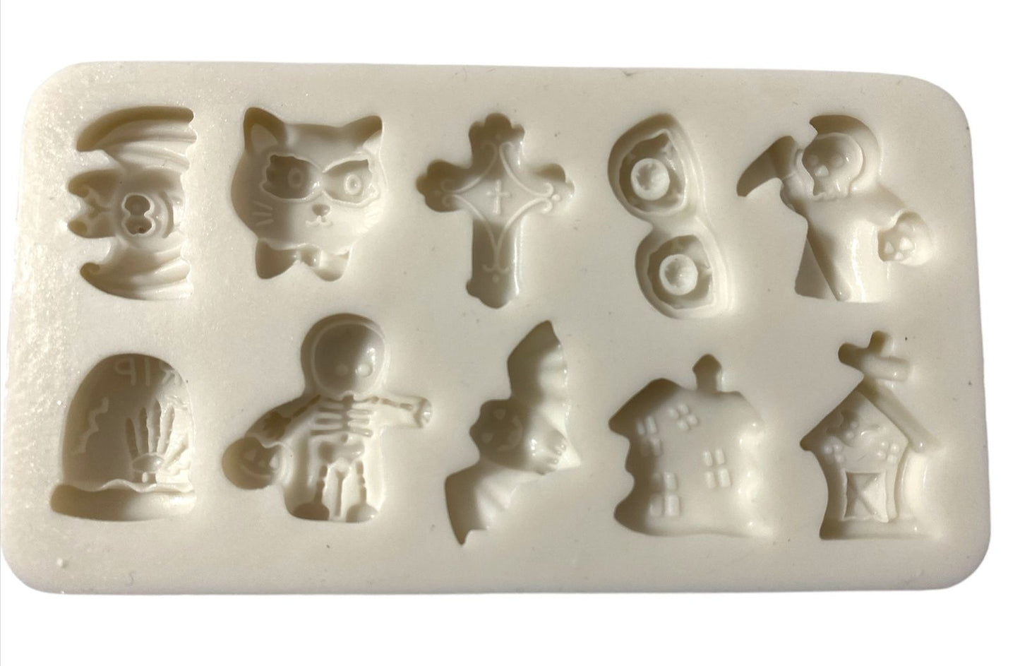 Molde Silicona Mini Apliques Halloween x 10