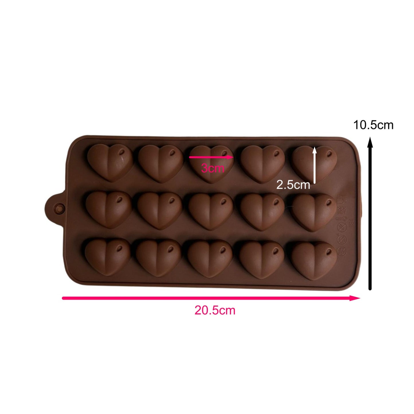 Molde Bombón Corazón x 15