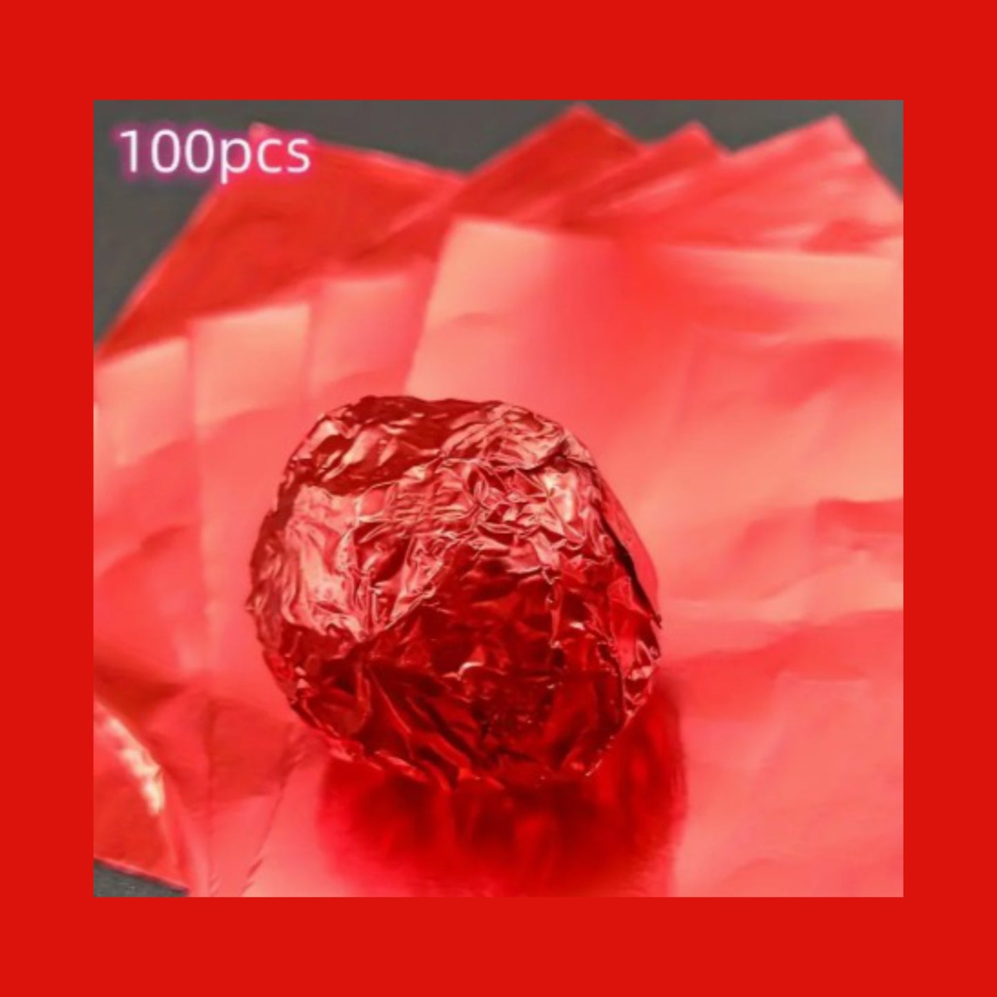Papel Foil Rojo x 100 und