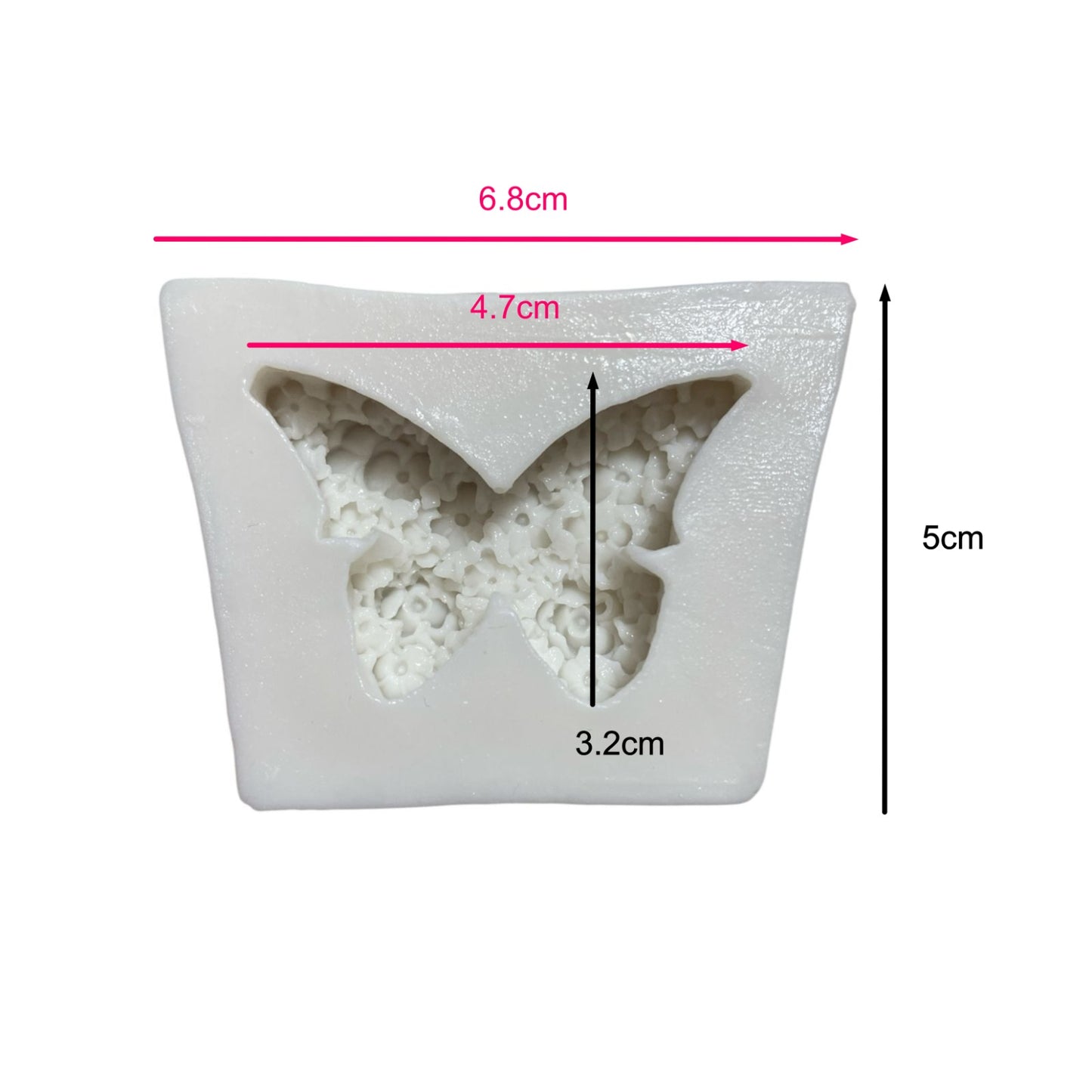 Molde Silicona Mariposa 3D Textura Flores