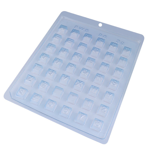 Molde Para Chocolate BWB Cubos Alfabeto Y Números Simple