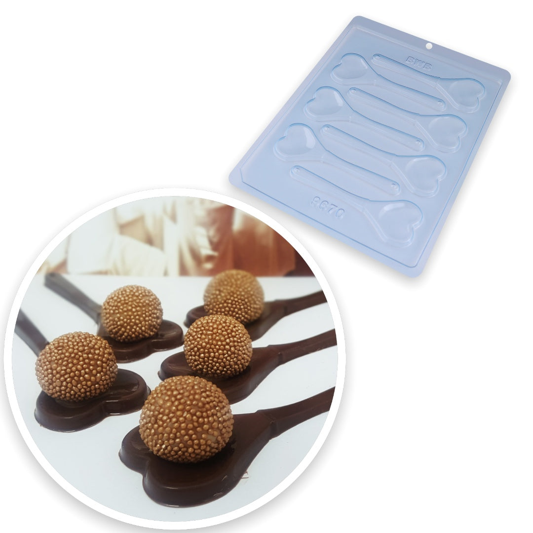 Molde  Para Chocolate BWB Cuchara Corazón Simple