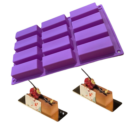 Molde Silicona Rectangular Para Postre 12 Cavidades