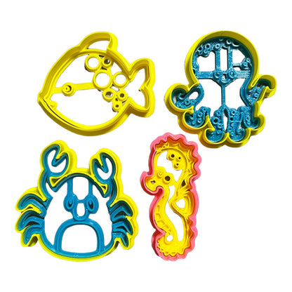 Set Cortador Y Sello Animales Marinos