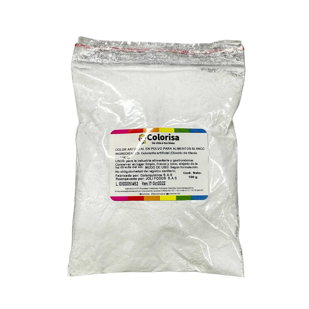 Colorante en Polvo Blanco de Dióxido de Titanio x100 gr
