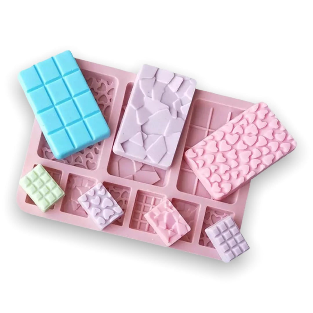 Molde Choco Tarjeta Pequeña Y Mini Chocolatina Surtido Corazones