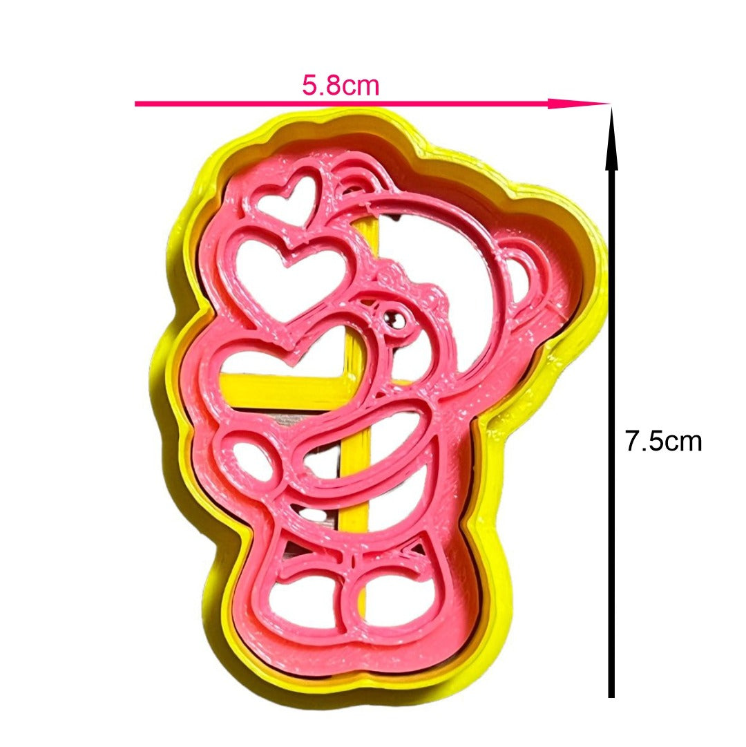 Cortador Y Sello Osito Con Corazones