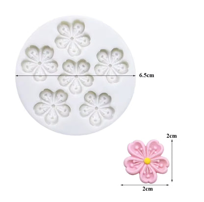 Molde Mini Flor Sakura x 6
