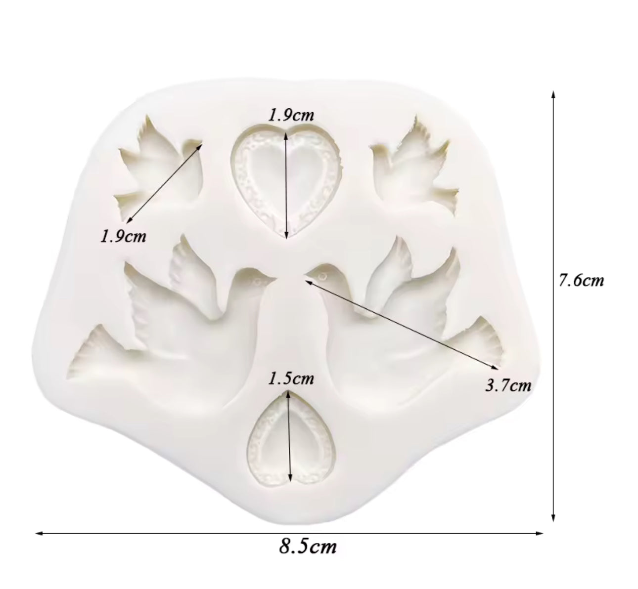 Molde Silicona Palomas