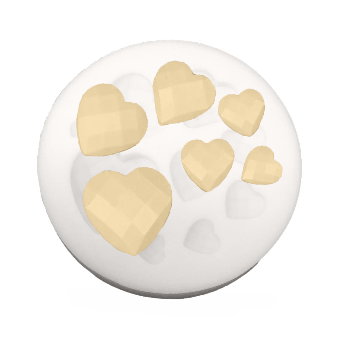 Molde Corazones de Diamante Mini