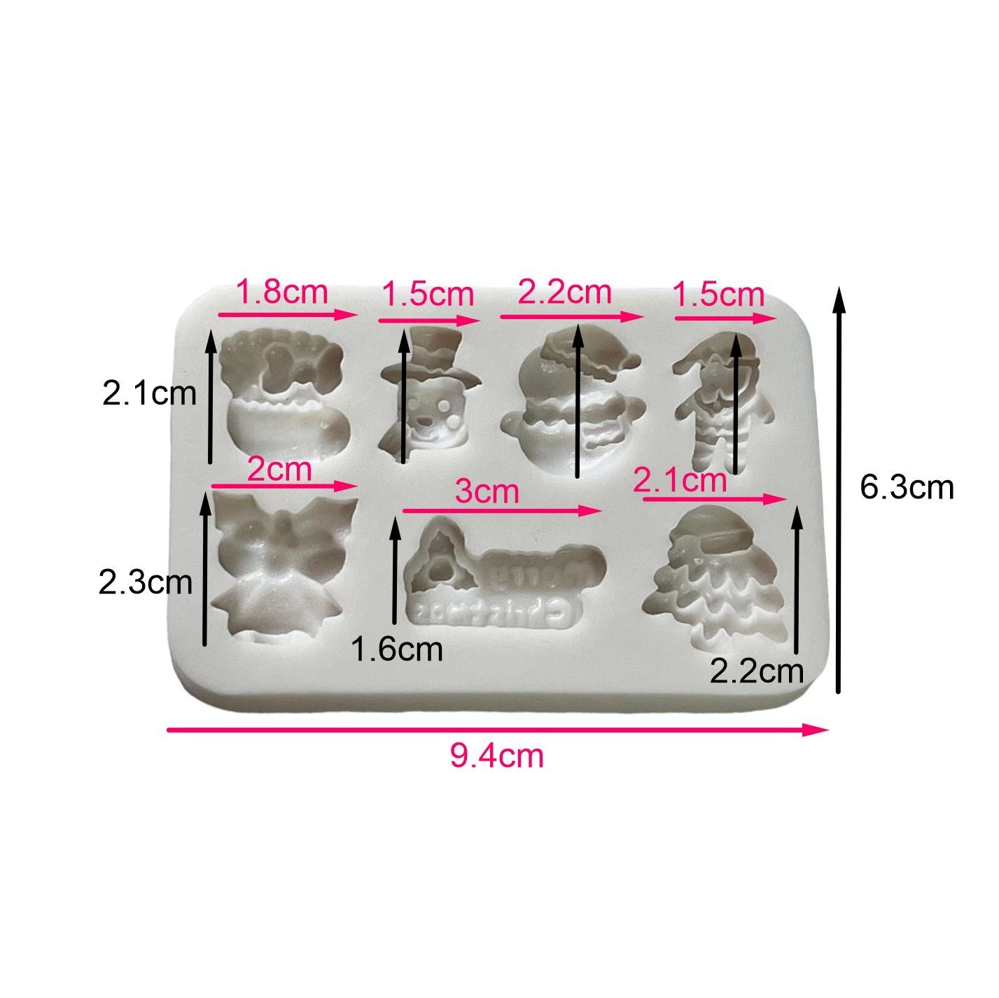 Molde Mini Apliques Fiesta Navideña x 7