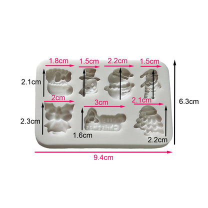 Molde Mini Apliques Fiesta Navideña x 7