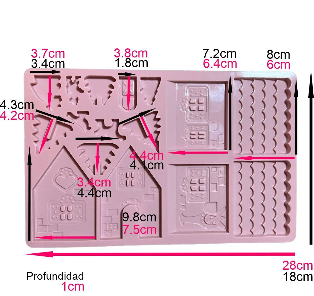 Molde Mini Casa Navidad