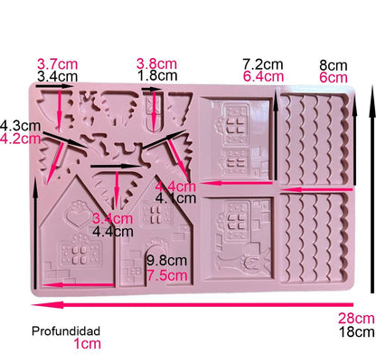 Molde Mini Casa Navidad