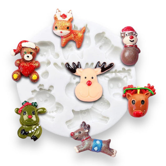 Molde Animalitos Navidad x 7