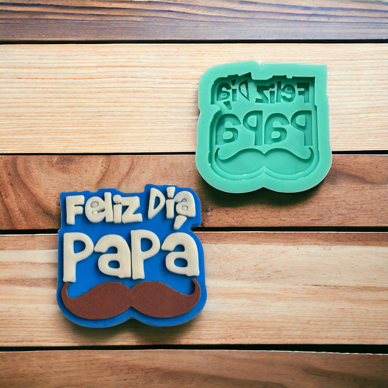 Molde Mensaje Feliz Día Papá Mostacho