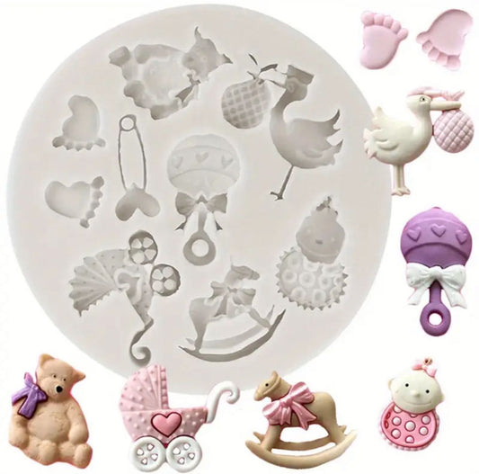 Molde Silicona Baby Shower Mini