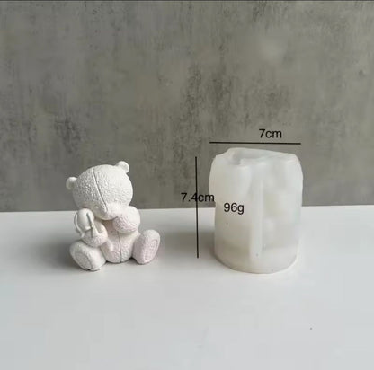 Molde Oso Con Conejo De Peluche