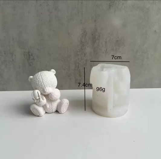 Molde Oso Con Conejo De Peluche