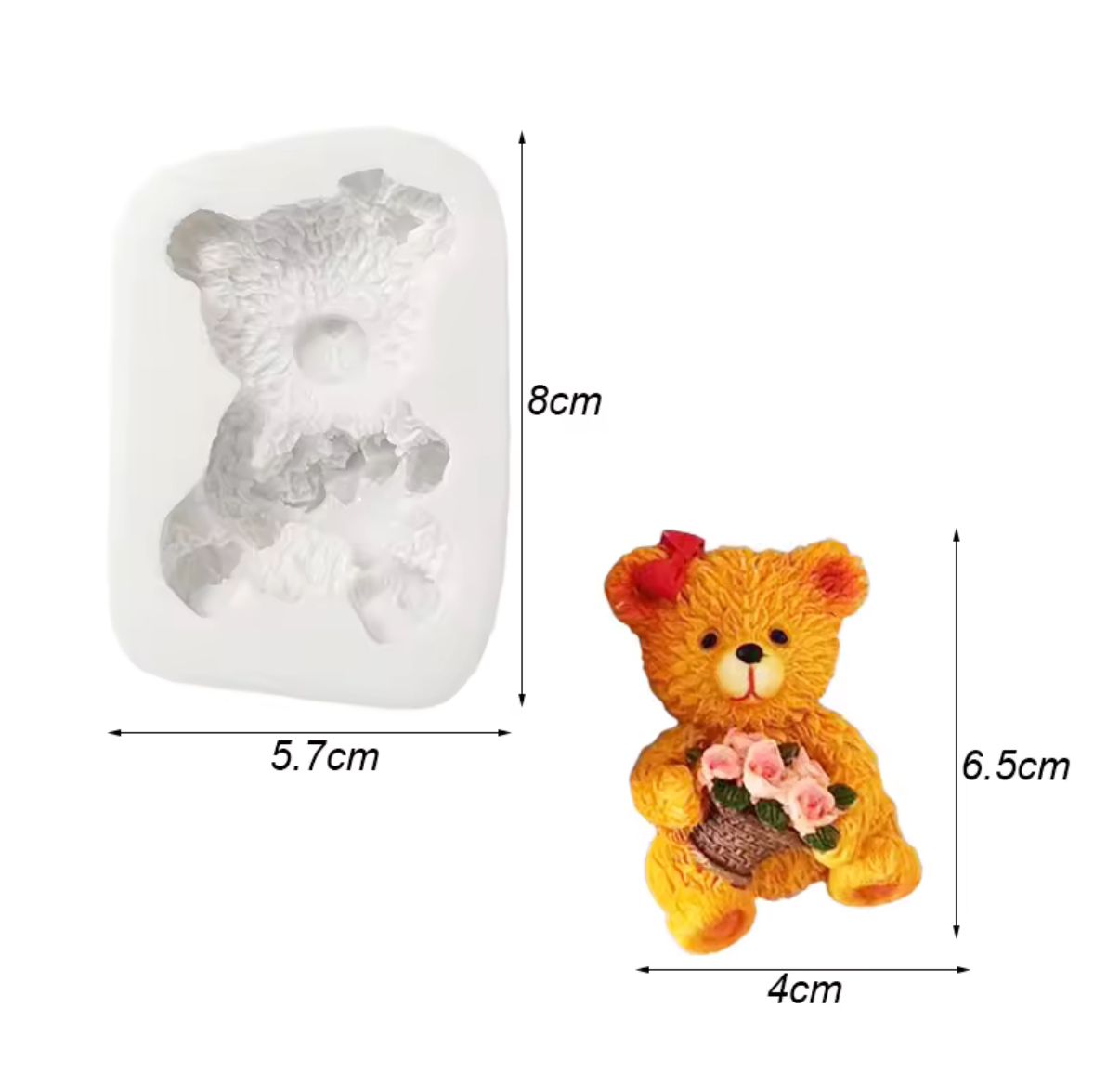 Molde Silicona  Osita Coqueta