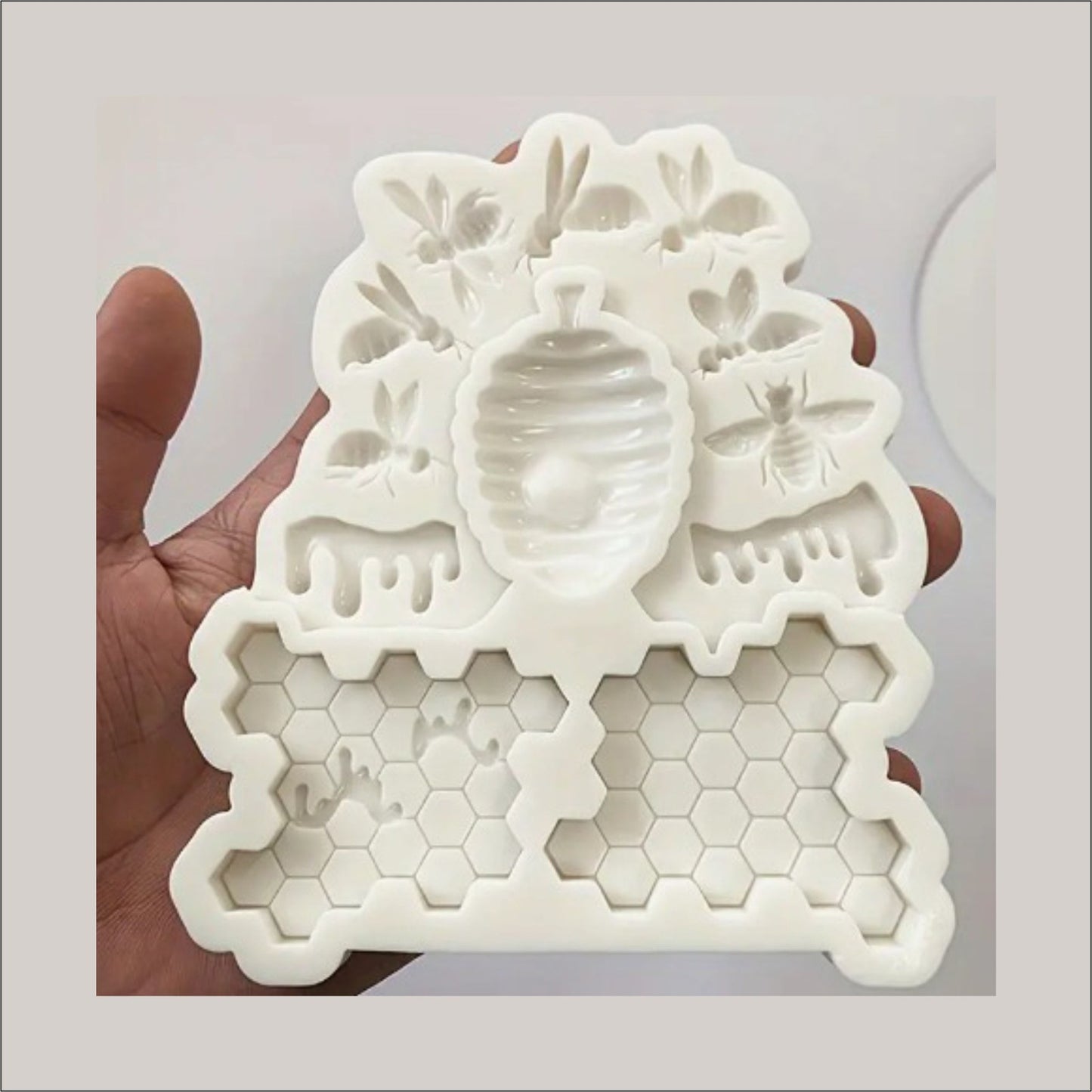 Molde Silicona Colmena y Panal de Abejas