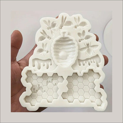 Molde Silicona Colmena y Panal de Abejas