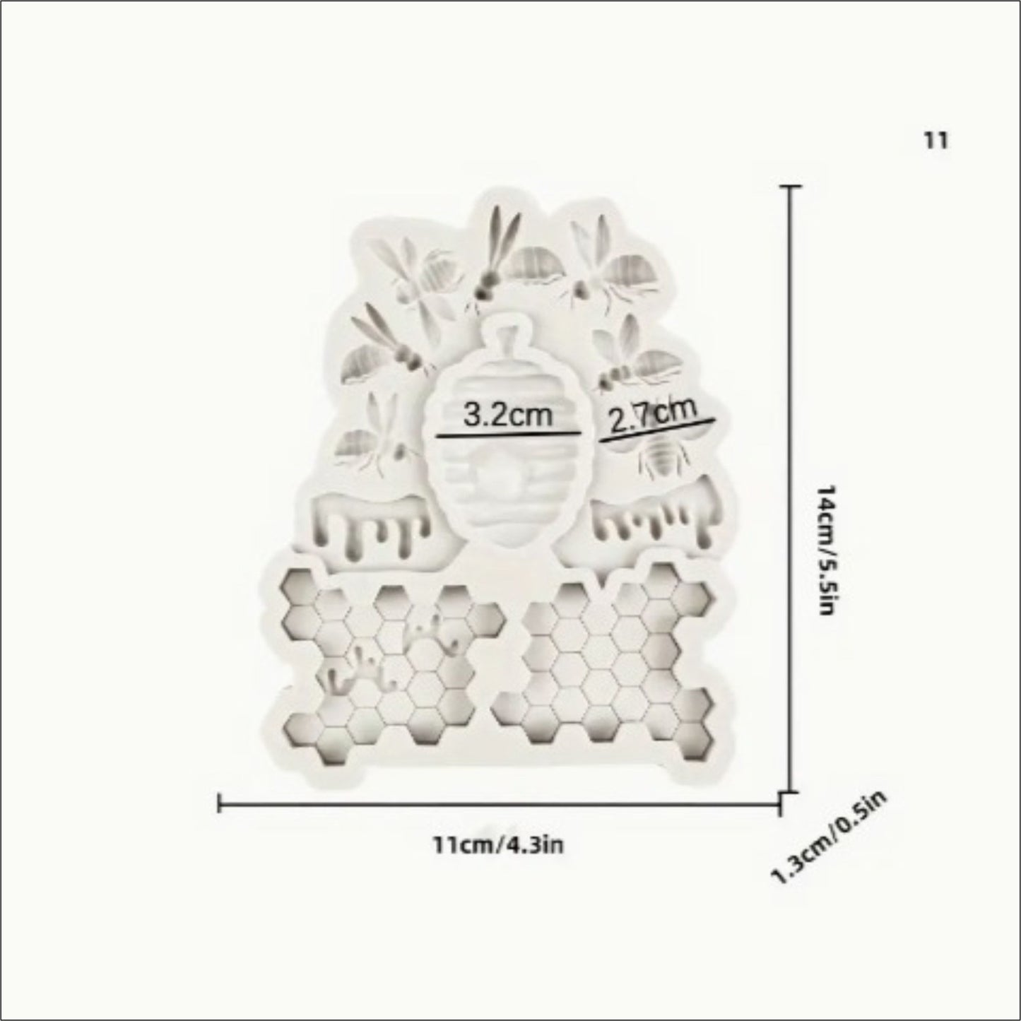 Molde Silicona Colmena y Panal de Abejas
