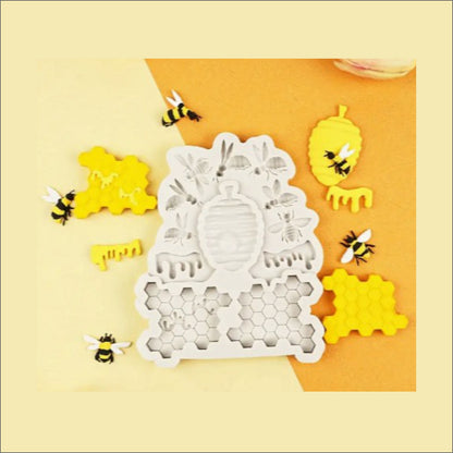 Molde Silicona Colmena y Panal de Abejas