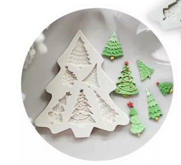 Molde Silicona Mini Pinos de Navidad