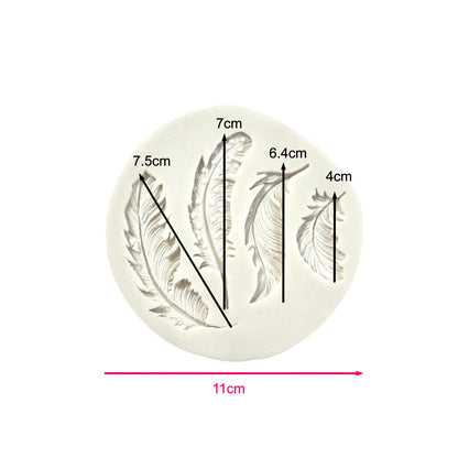 Molde Silicona Plumas Románticas