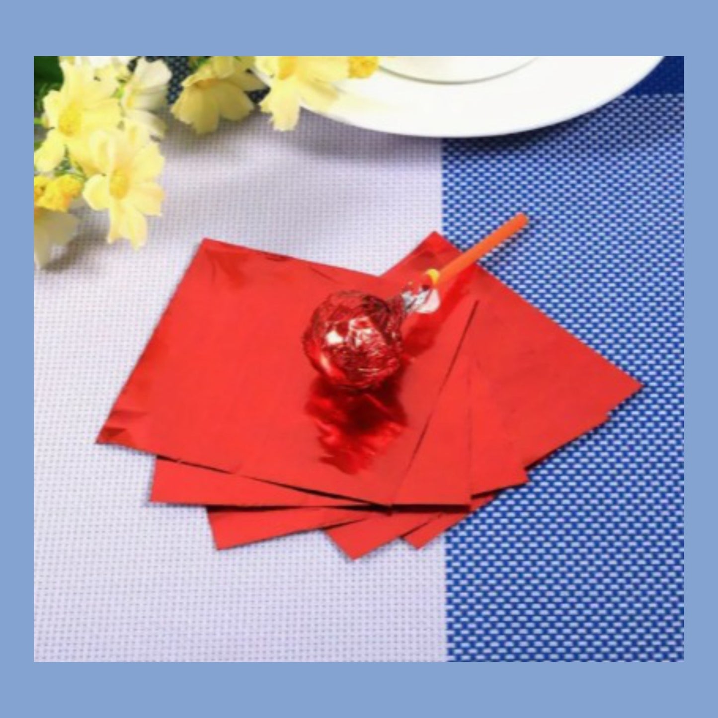 Papel Foil Rojo x 100 und