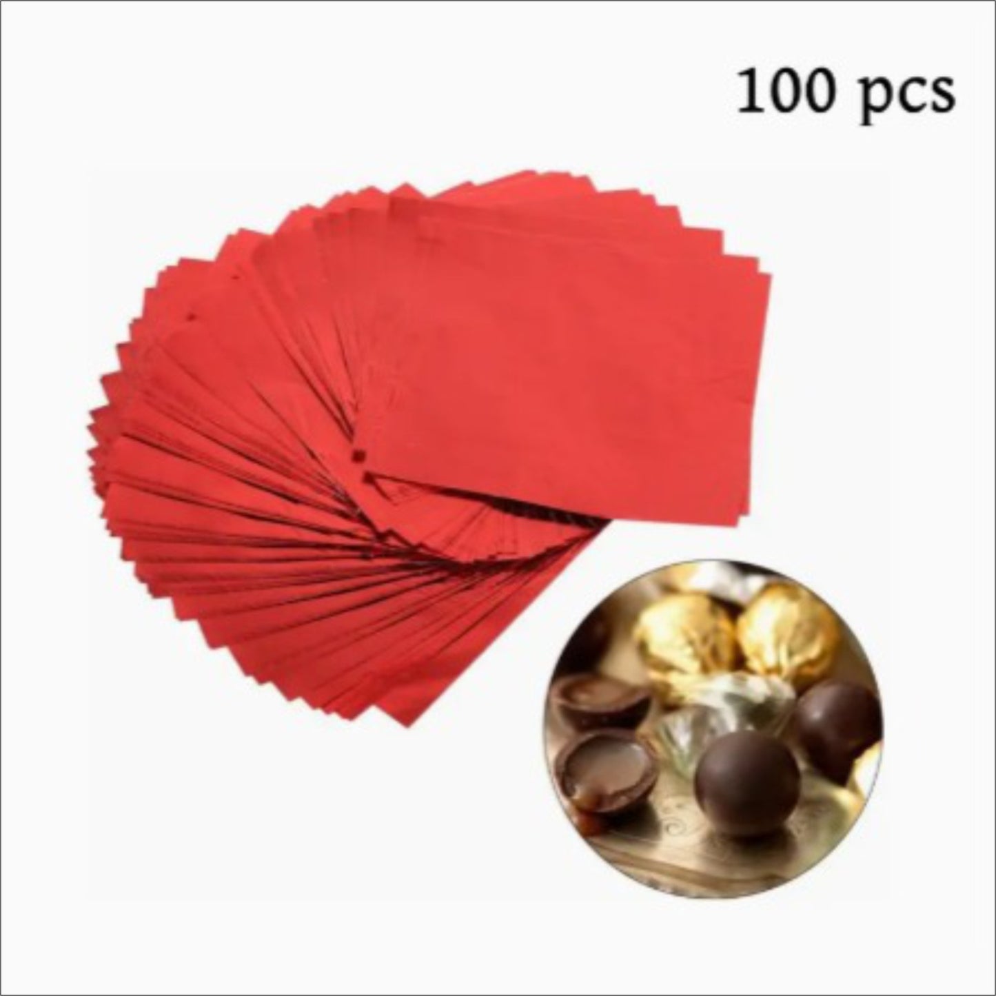 Papel Foil Rojo x 100 und