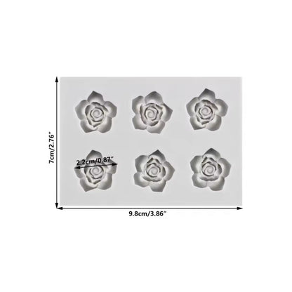 Molde Rosas x 6