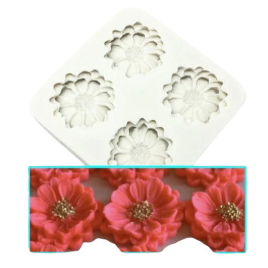 Molde Silicona Flor Camarena X4