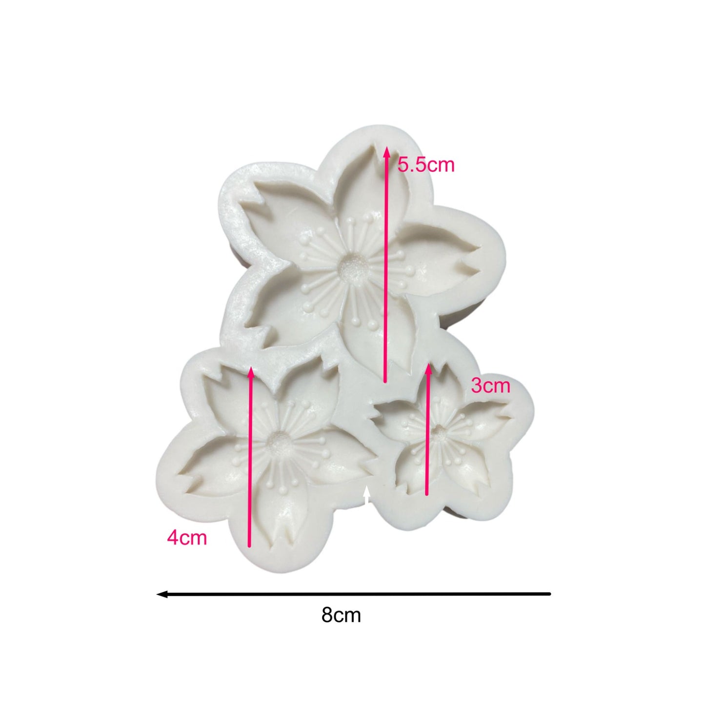 Molde Silicona Flor de Cerezo X 3