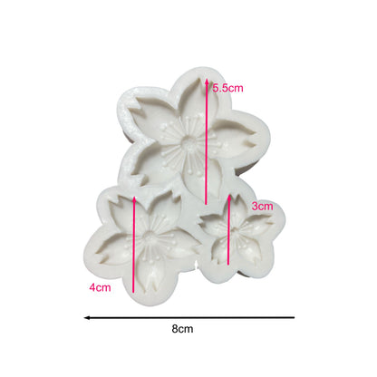 Molde Silicona Flor de Cerezo X 3