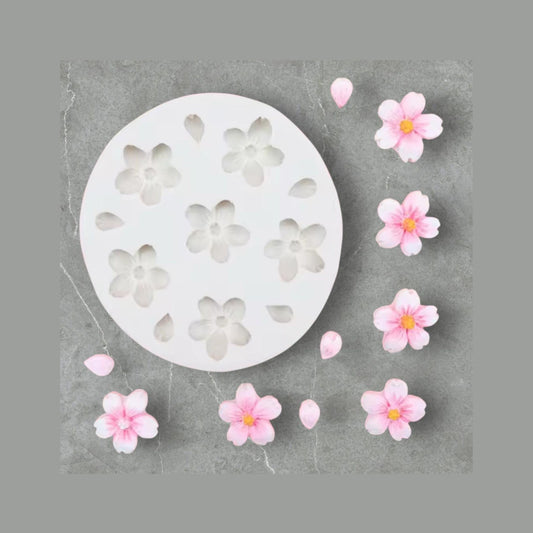 Molde Silicona Flor Cerezo con Pétalos