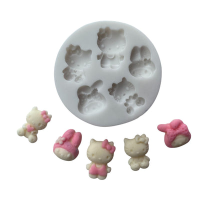 Molde Silicona Hello Kitty Mini X 5