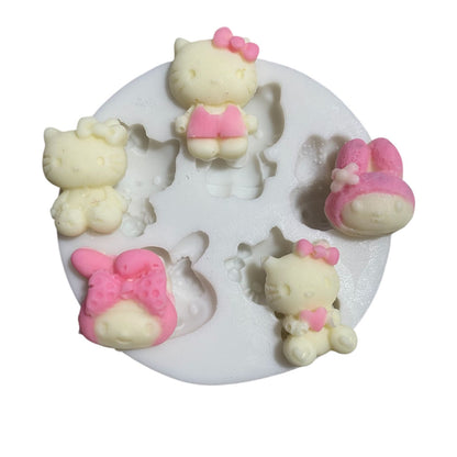 Molde Silicona Hello Kitty Mini X 5