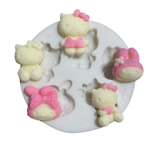Molde Silicona Hello Kitty Mini X 5