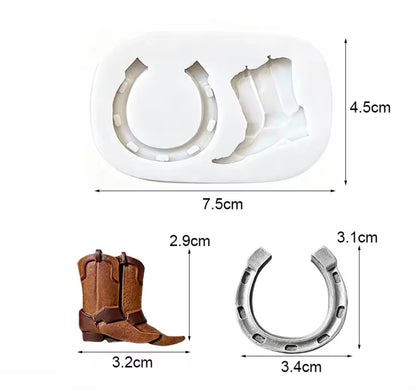 Molde Silicona Botas Y Herradura